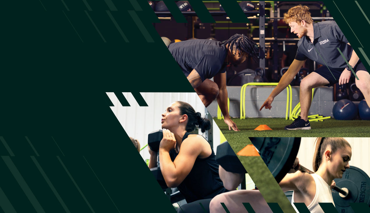 collage of athletes working out