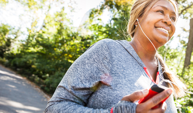 African american woman running