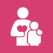 Magenta icon with parent and child